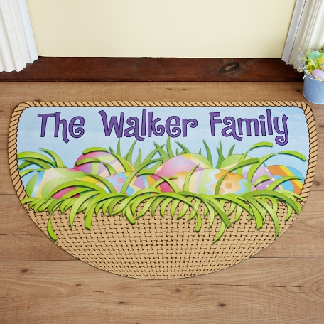 Cheerful Easter Welcome Half Round Doormats