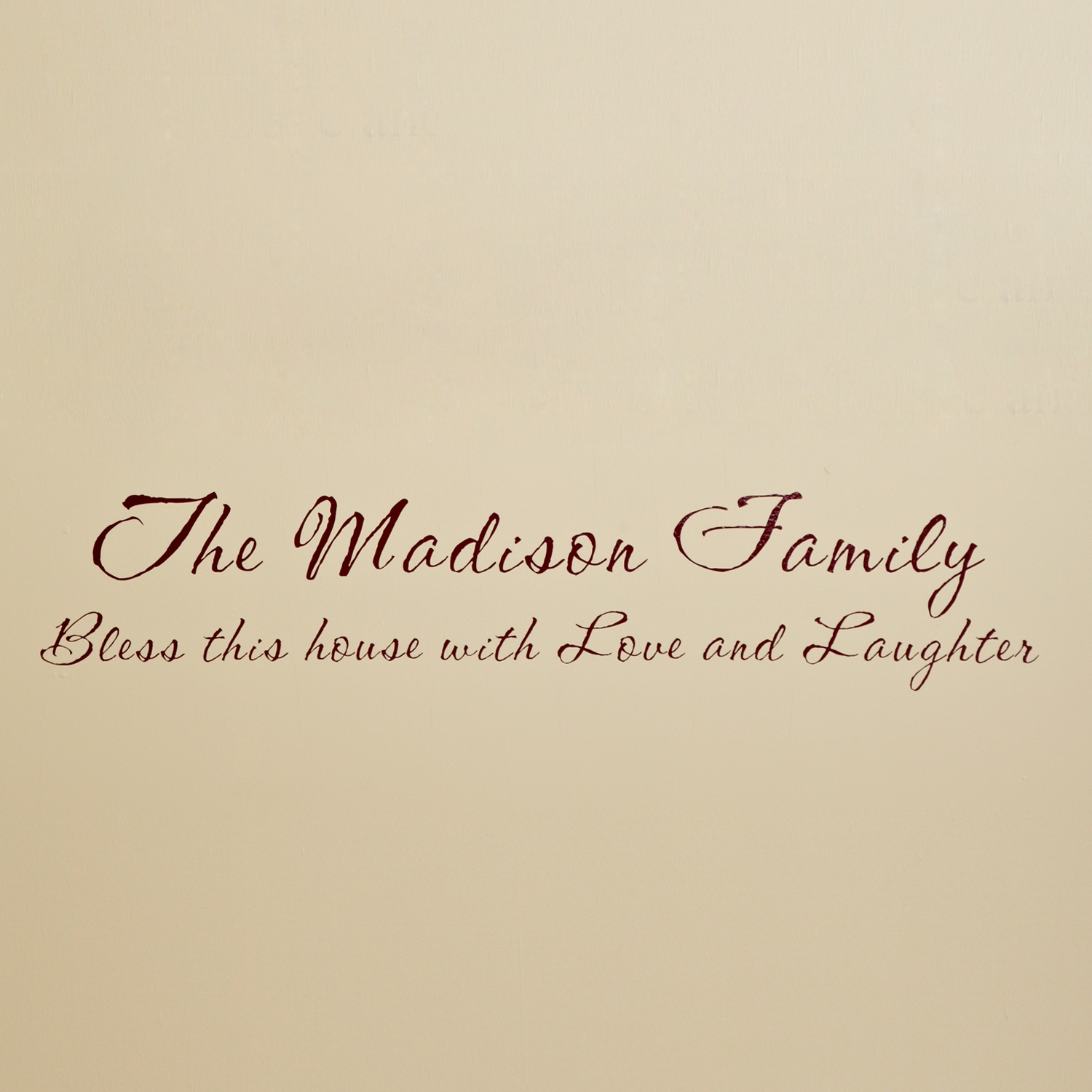 Personalized Vinyl Wall Art Message 11 x 55 Burgundy Personal