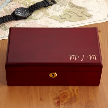 Engraved Cherrywood Personalized Valet Keepsake Box