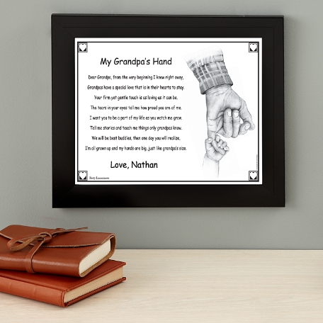 My Grandpa's Hand Keepsake Framed Print - 16x13