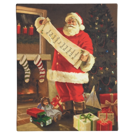 Unframed Santa's List Canvas - 11x14