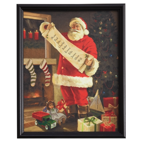 Framed Santa's List Canvas - 11x14