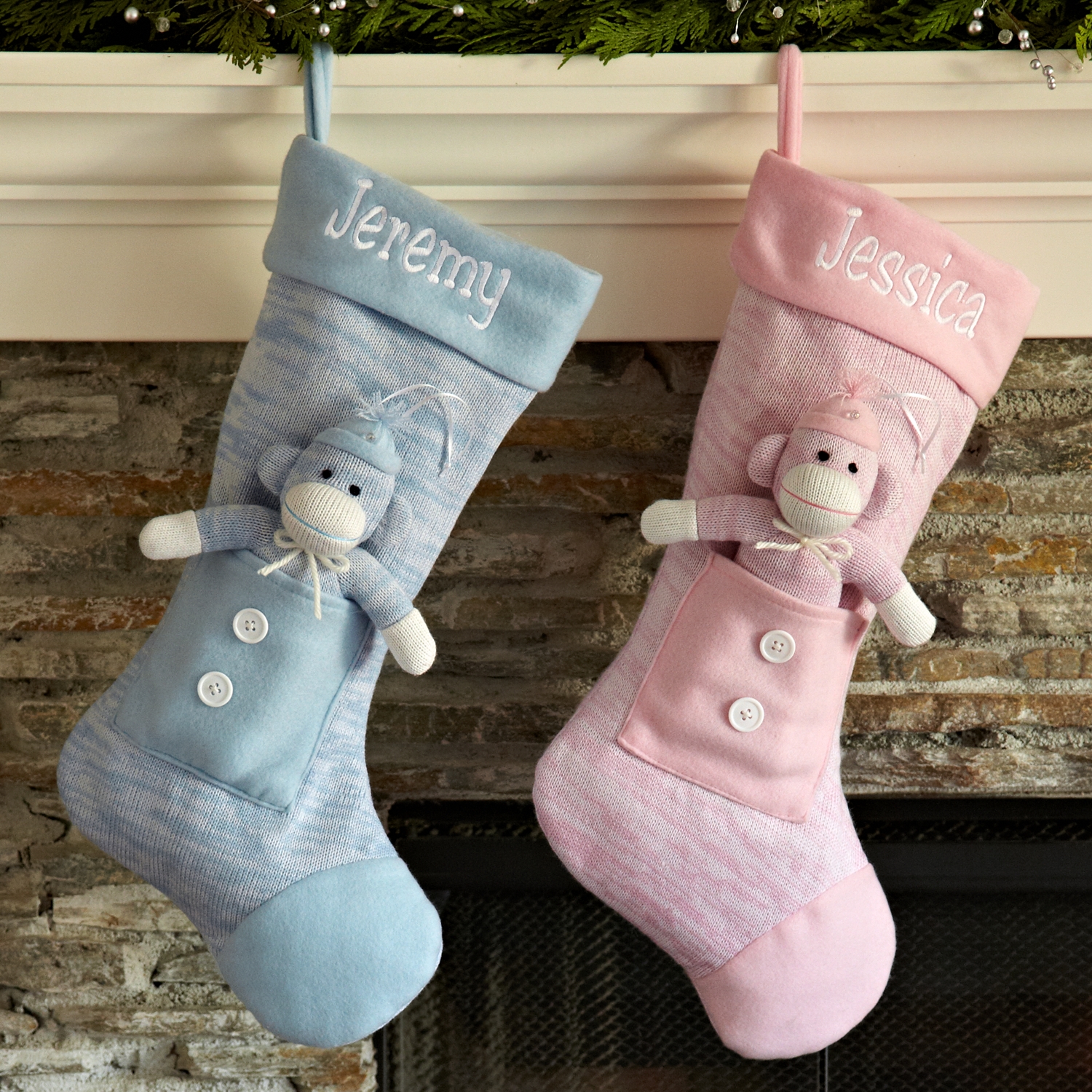 sock monkey stockings christmas