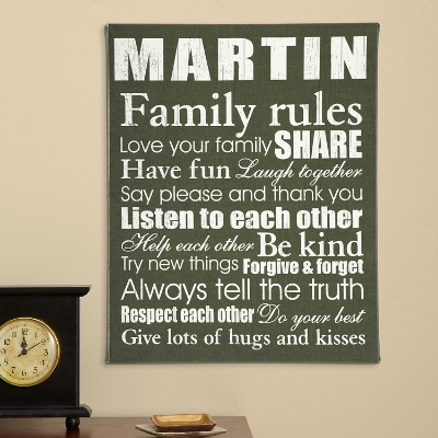 Family Principles Personalized Canvas