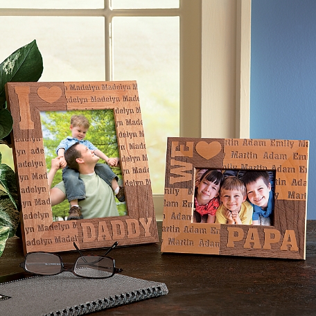 I or We Heart Wood Frame