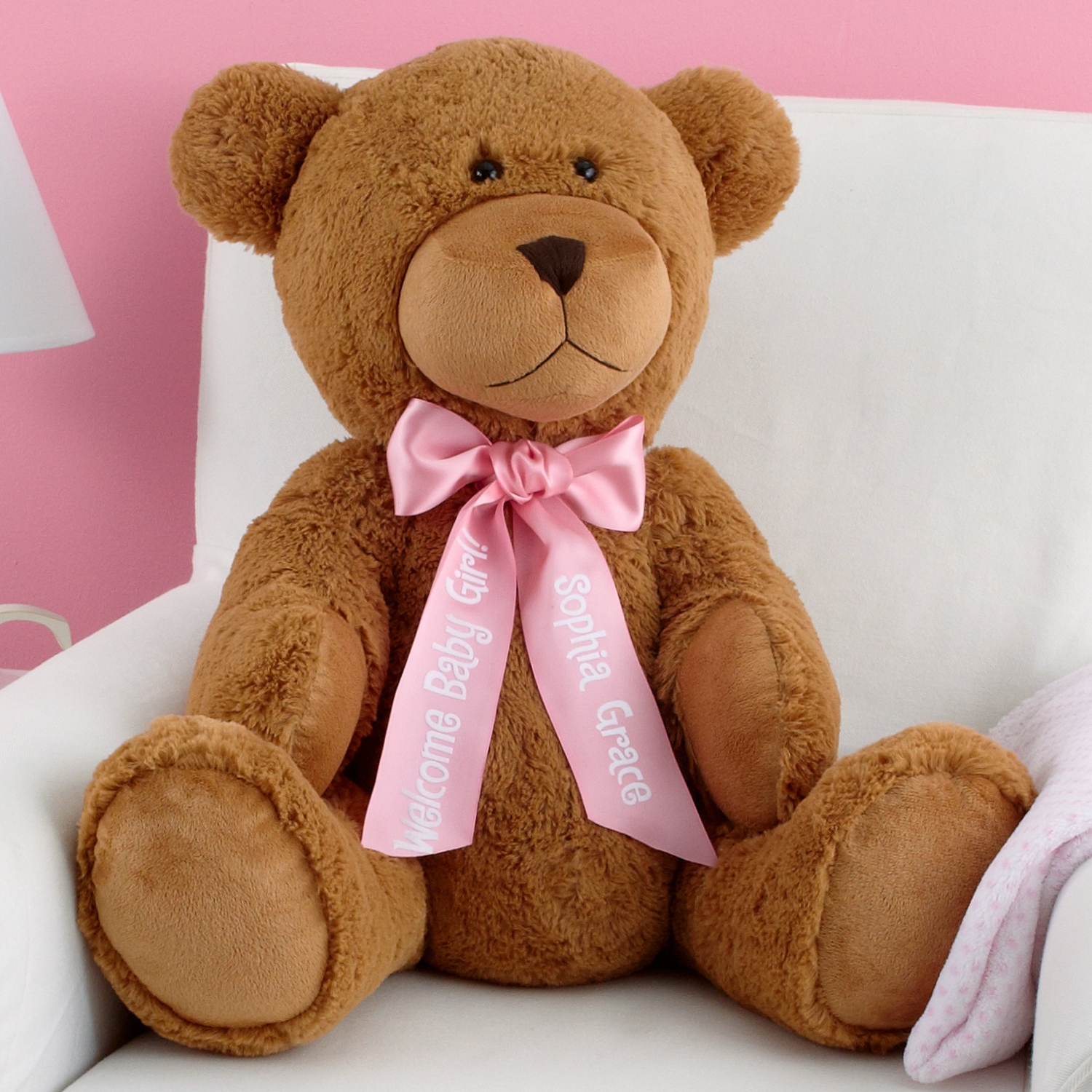 teddy bear with pink bow