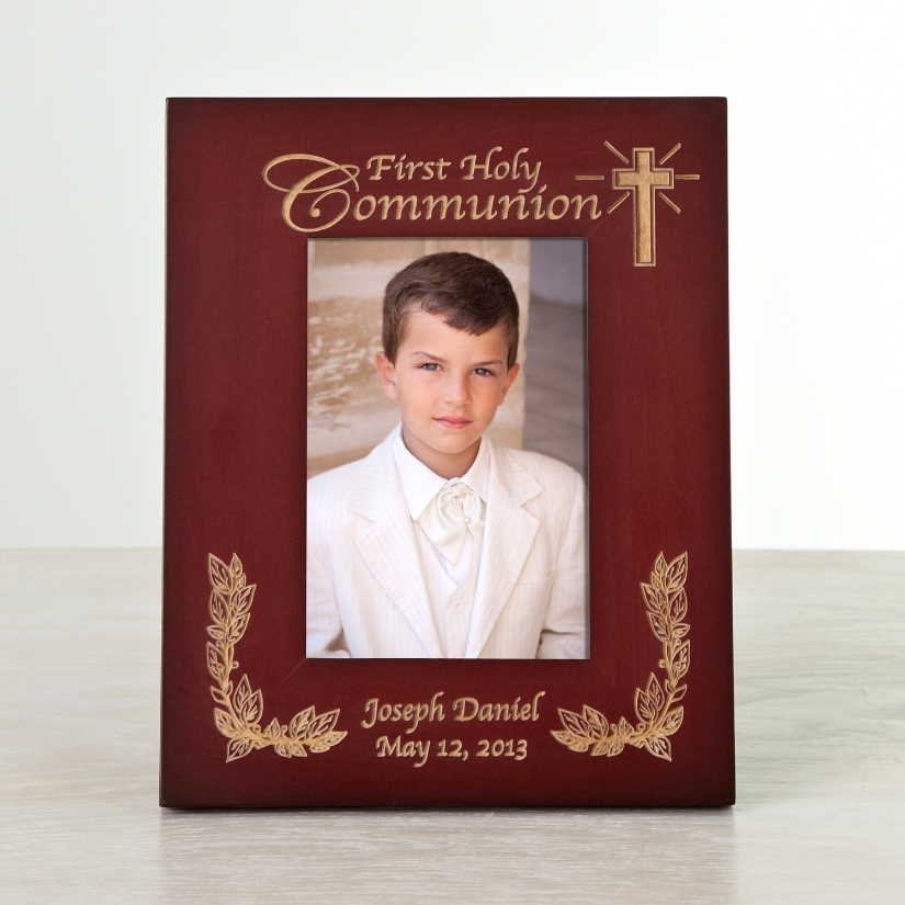 Cherry Wood Communion Frame - Vertical - 3 ½ x 5 | Personal Creations