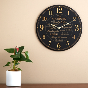 Family Rules Wall Clock