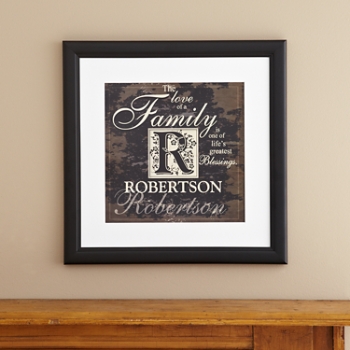 Family Initial Square Framed Print