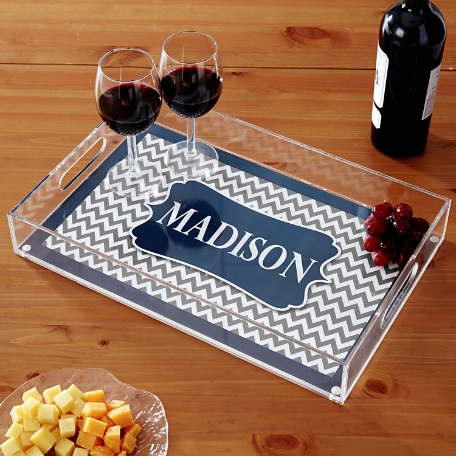 Chevron Rectangle Acrylic Tray