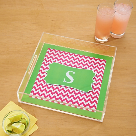 Chevron Square Acrylic Tray