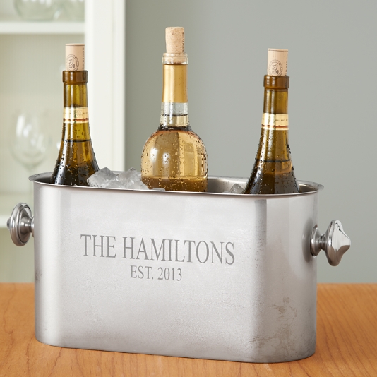 Wine Chiller Gold 3-bottle Wine Bucket - Perfect Wedding or Corporate Gifts  - Engraving Available
