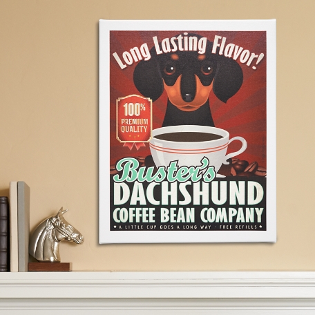 Coffee House Dog Breed Canvas