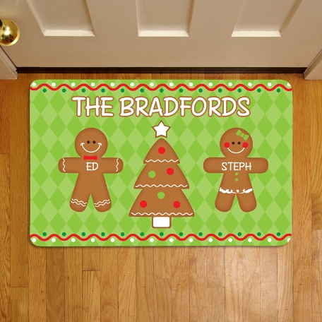 Gingerbread Family Doormat - 17x27 w/ Holder - Couple