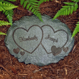 Two Hearts Garden Stone