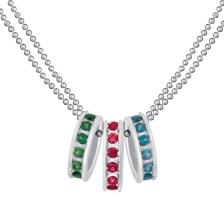 Relationship Birthstone Slider Bead Necklace