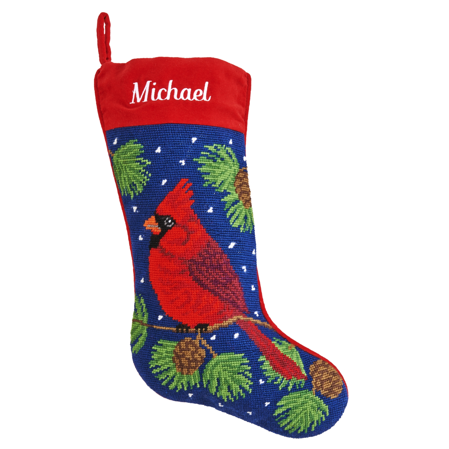 Needlepoint Stocking - Red Cardinal