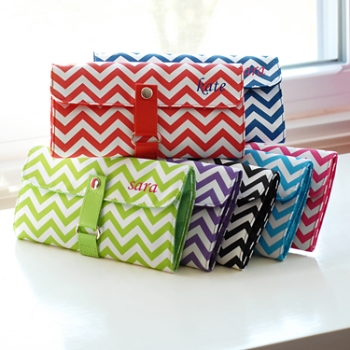 Chevron Makeup Roll Brush Set
