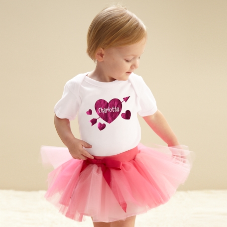 Valentine Heart Bodysuit and Tutu Set