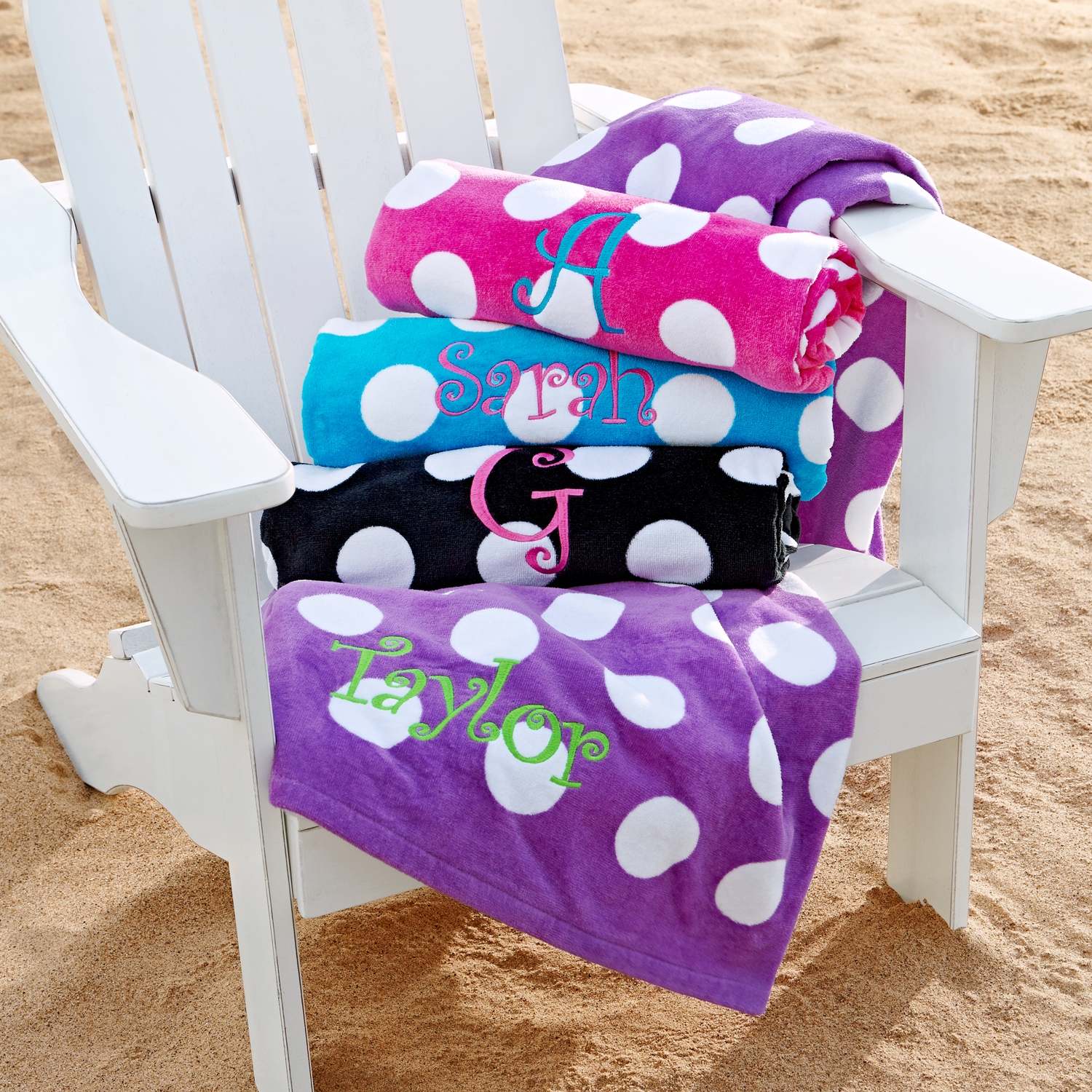 Polka dot beach towel deals