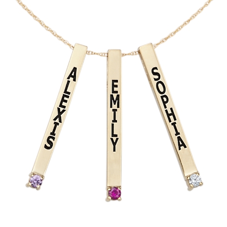 Birthstone Bar Family Necklace