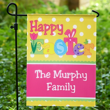 Bright Happy Easter Garden Flag