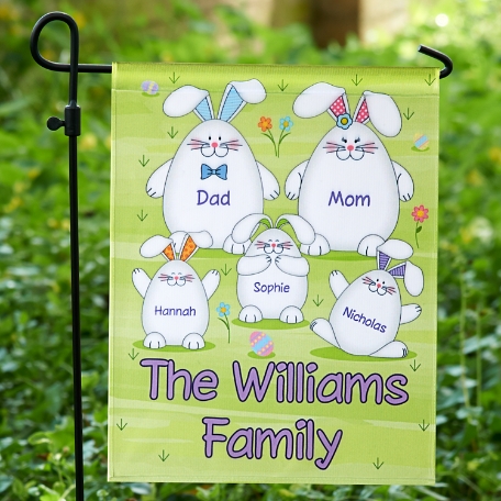 Bunny Family Garden Flag