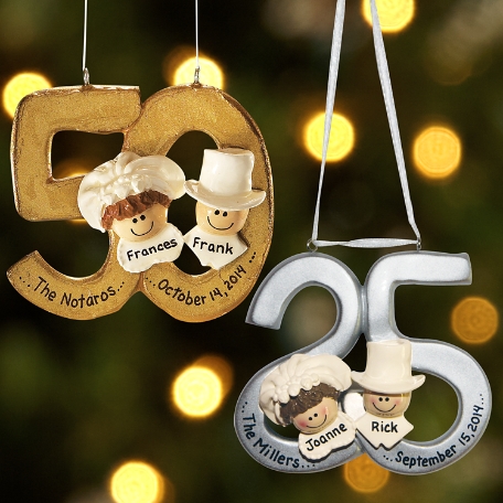 25th and 50th Wedding Anniversary Ornament