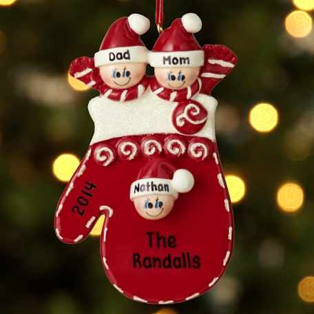 Family in Mitten Ornament