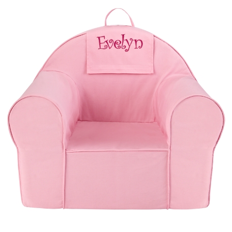 Take Along Chair Flap - Pink - Hot Pink Thread - Name