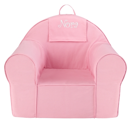 Take Along Chair Flap - Pink - White Thread - Name