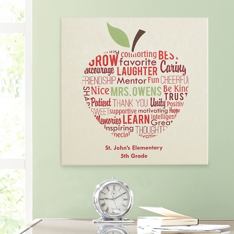 Apple for Teacher Text Canvas