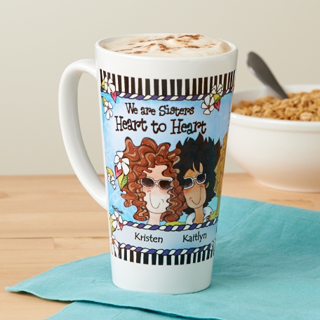 Sisters Heart to Heart Latte Mug by Suzy Toronto