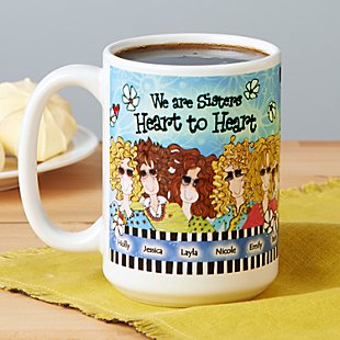 Sisters Heart to Heart Mug by Suzy Toronto