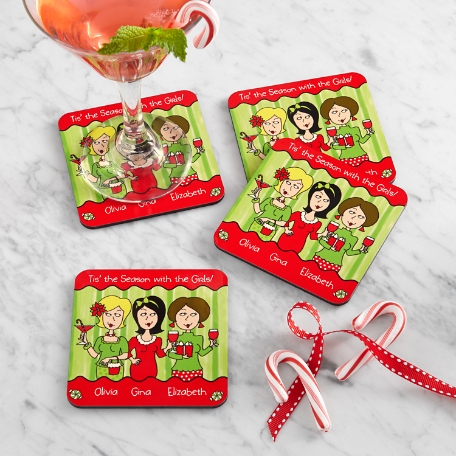'Tis The Season With The Girls Coaster Set