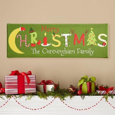 Merry Christmas Art Canvas