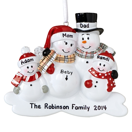 We're Expecting Family Ornament -  Couple and 2 Children