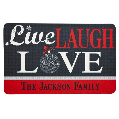 Live, Laugh, Love Holiday Doormat-17x27