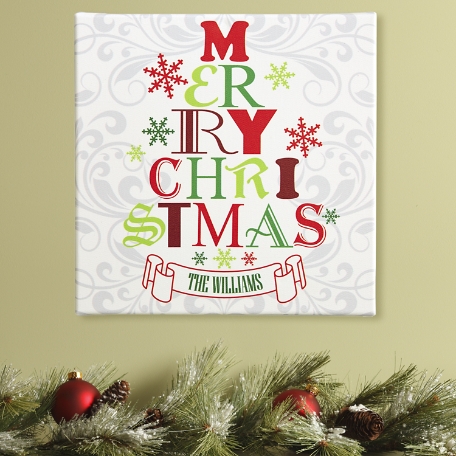 Merry Christmas Tree Canvas