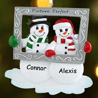 Picture Perfect Snowman Couple Ornament