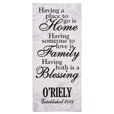 Home & Family Blessings Canvas - Black