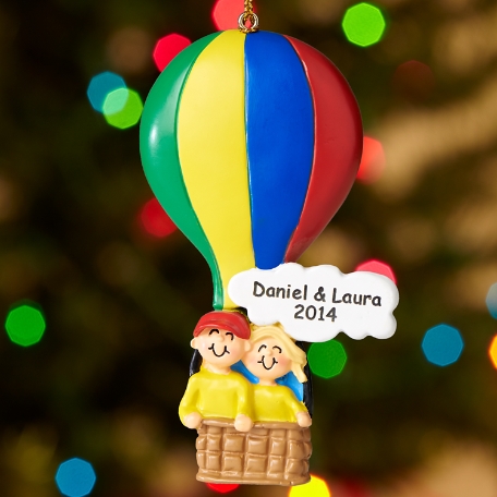 Hot Air Balloon Couple Ornament