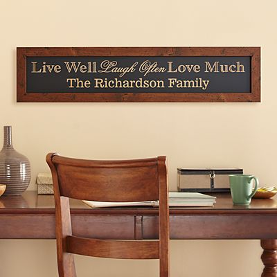 Live Laugh Love Family Framed Wood Sign