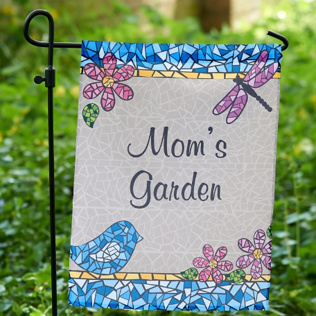 Mosaic Floral Garden Flag