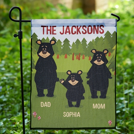 Bear Family Icon Garden Flag