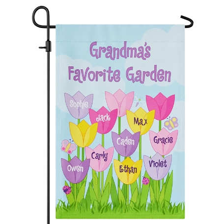 Tulip Garden Flag w/Stake