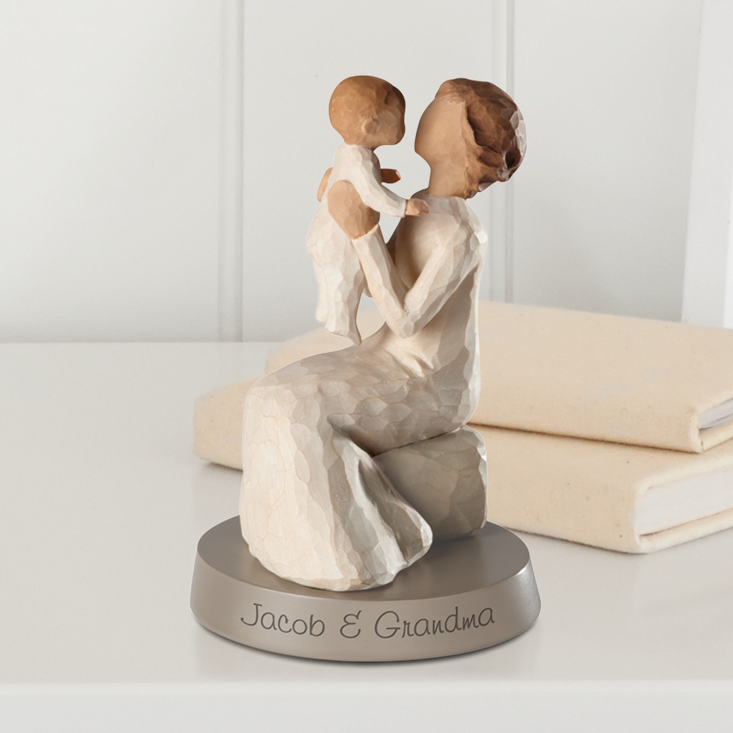 the grandma and baby sculpture