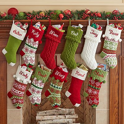 Knit Snowflake/Argyle Stockings