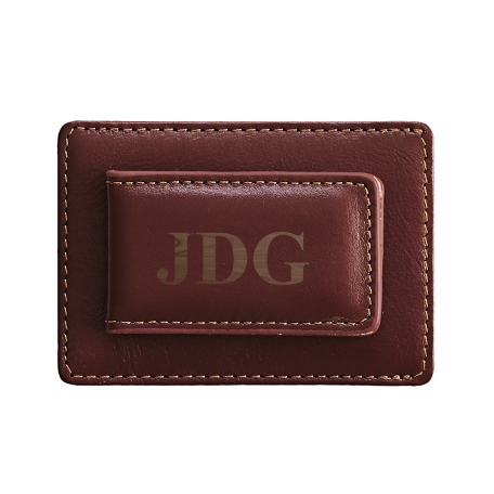 Leather Money Clip and Card Holder