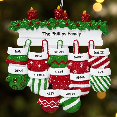 Mitten Family Personalized Christmas Ornament